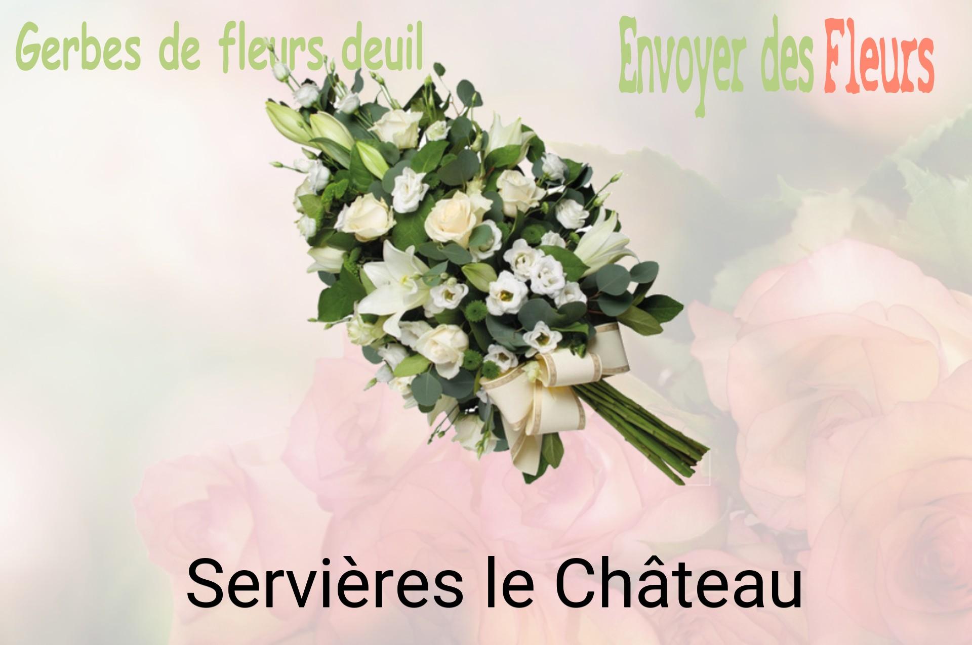Gerbe de fleurs de deuil livrée à Servières-le-Château